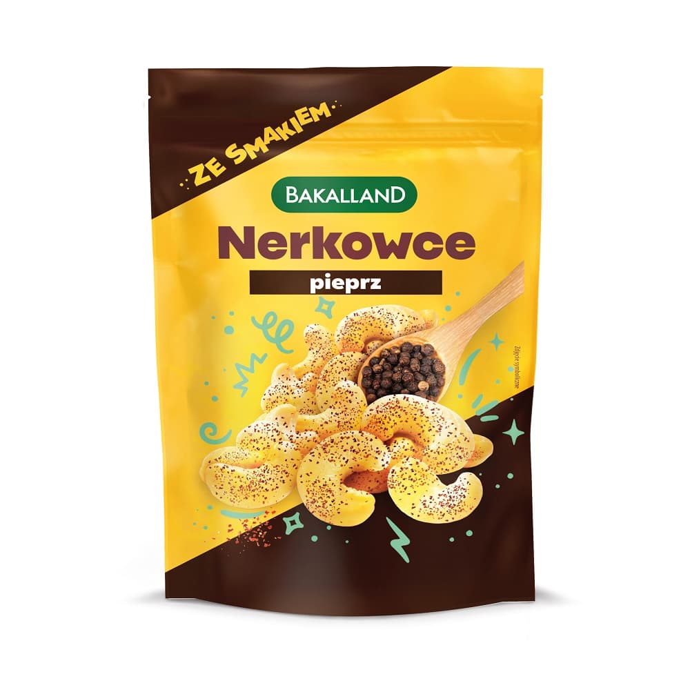 BAKALLAND Orzechy nerkowca prazone Pieprz. 142,71 zl/kg