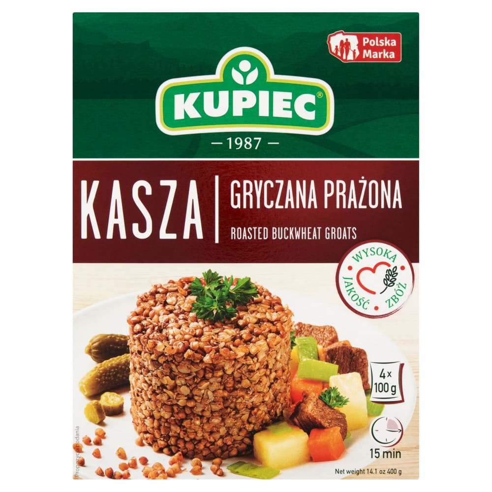 KUPIEC Kasza gryczana 4x100g. 14,98 zl/kg