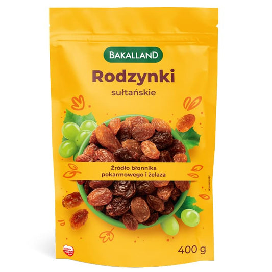 BAKALLAND Rodzynki sultanskie. 24,98 zl/kg