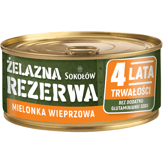 SOKOLOW ZELAZNA REZERWA Konserwa mielonka wieprzowa. 33,30 zl/kg