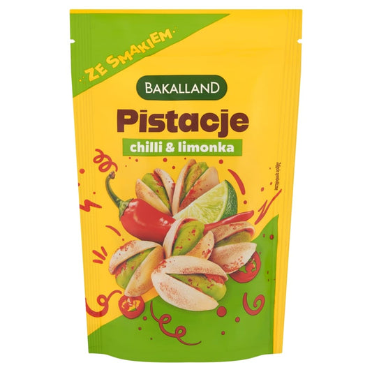 BAKALLAND Pistacje prazone chilli & limonka. 142,71 zl/kg