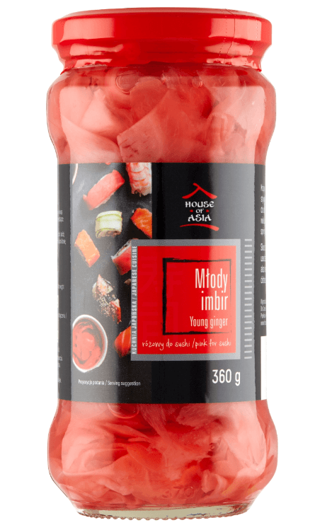 HOUSE OF ASIA Mlody imbir do sushi rozowy. 40,53 zl/kg