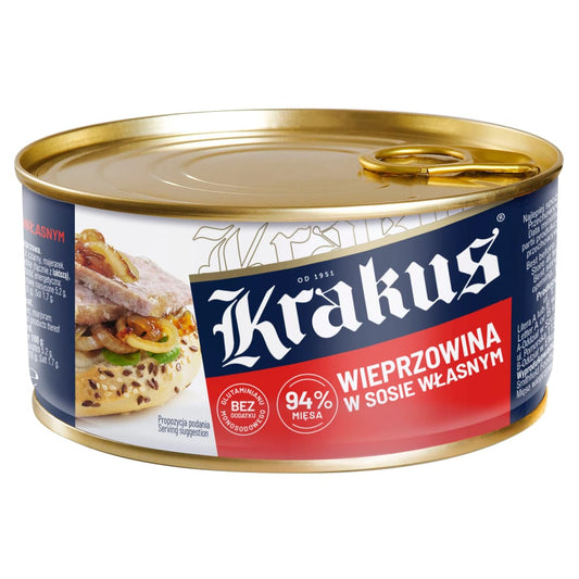KRAKUS Konserwa wieprzowa w sosie wlasnym. 33,30 zl/kg