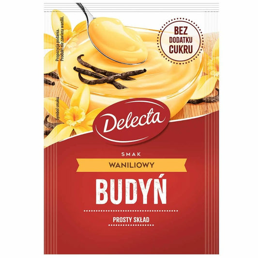 DELECTA Budyn smak waniliowy. 32,25 zl/kg