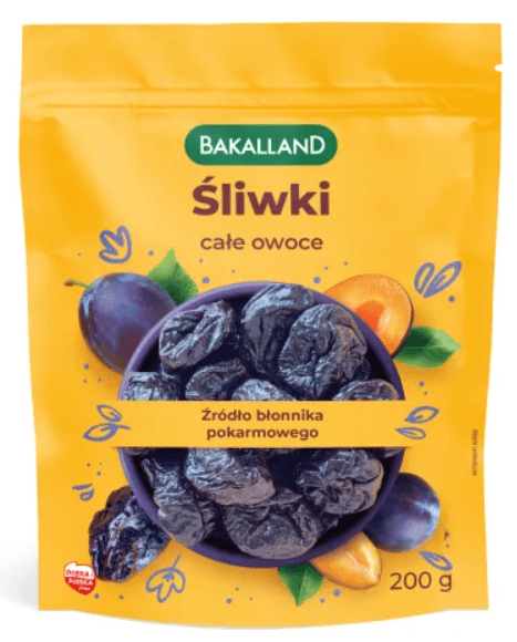 BAKALLAND Sliwki suszone bez pestek. 64,95 zl/kg