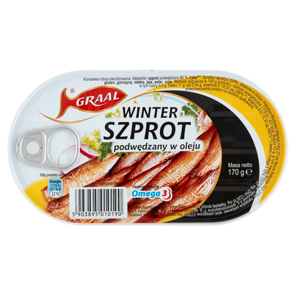 GRALL Szprot Winter w oleju. 34,41 zl/kg