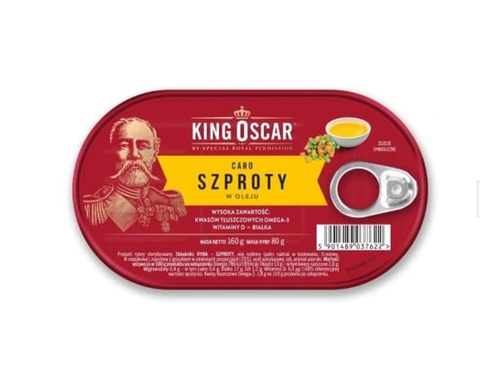 KING OSCAR Szproty w oleju. 39,94 zl/kg